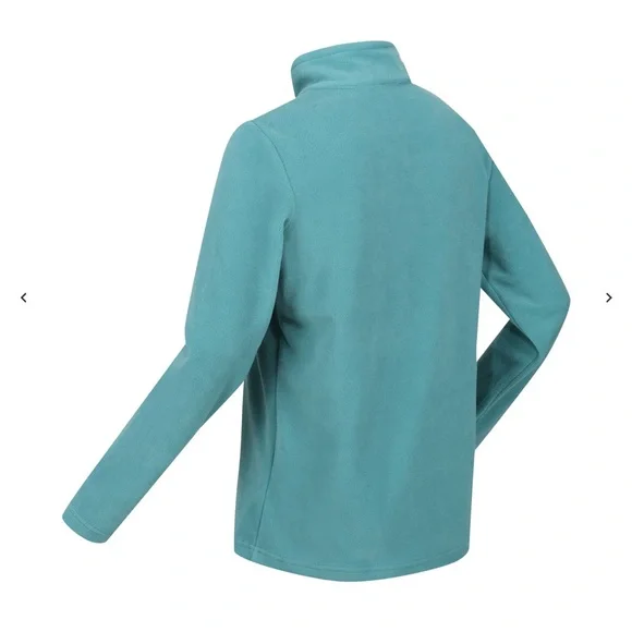 Regatta Womens Micro Fleece Size 12 Lightweight Pullover Turquoise 1/4 Zip Gorp - Picture 10 of 15